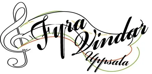 Körens gamla logotyp – en g-klav och namnet Fyra Vindar Uppsala i skrivstil.